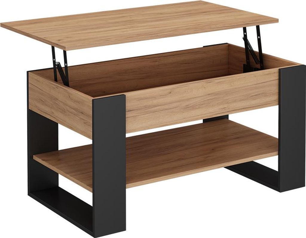 Couchtisch Vicco Lifto Eiche/Anthrazit 92 x 51 cm mit Produktbild 
