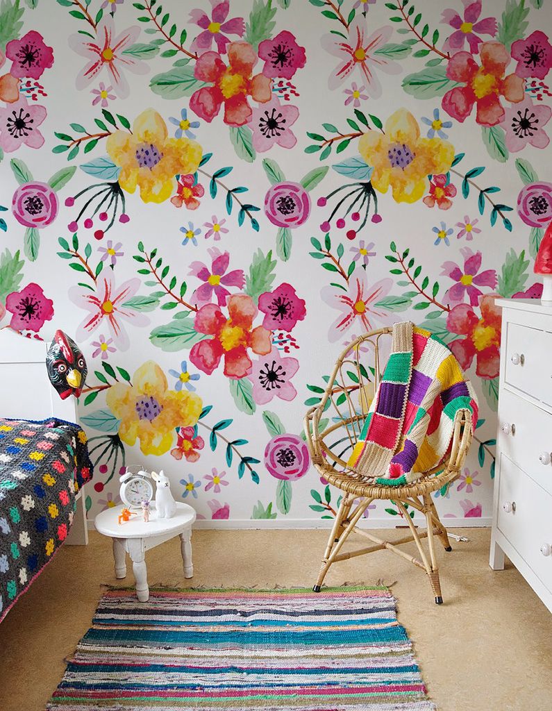 Coloray Fototapete 290x290 cm An Einer Wand Latex Latextapete - Verzauberte gartenflorale Blumen