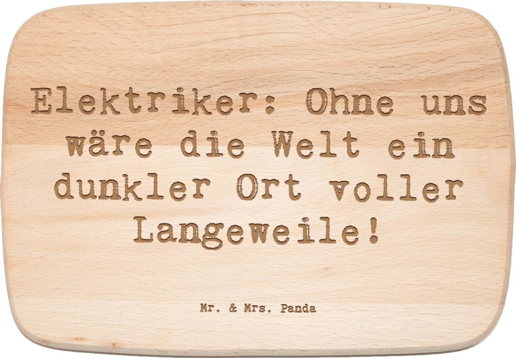 Mr. & Mrs. Panda Schneidebrett Spruch Elektriker Helden - Transparent - Geschenk, Hochspannung, Elektromeister, wertvolle Arbeit, Holzbrett, Berufs...
