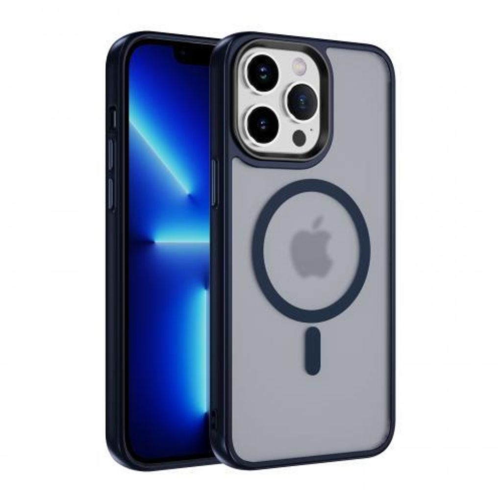 Armor-Magnethülle für Apple iPhone Serie - Farbe: Dunkelblau - Modellkompatibilität: Für Apple iPhone 15 Pro - Displayglas: Ohne 9H Displayglas