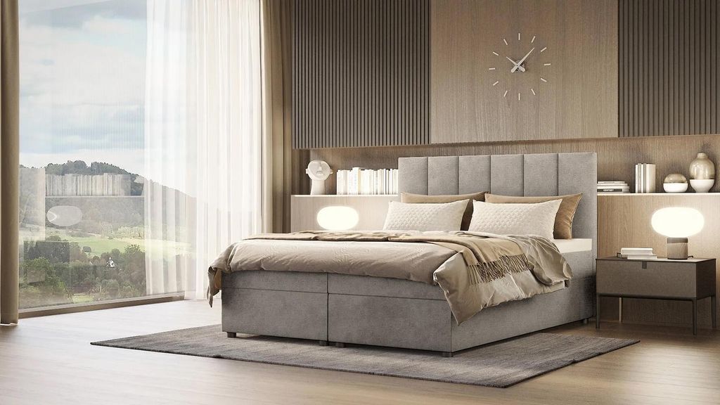 Boxspringová postel DELTA 3 - 180x200, světle béžová Obrázek produktu 
