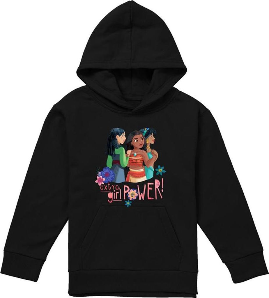Disney Princess - "Extra Girl Power!" Hoodie zum Überziehen für Kinder TV22504 (128) (Schwarz)