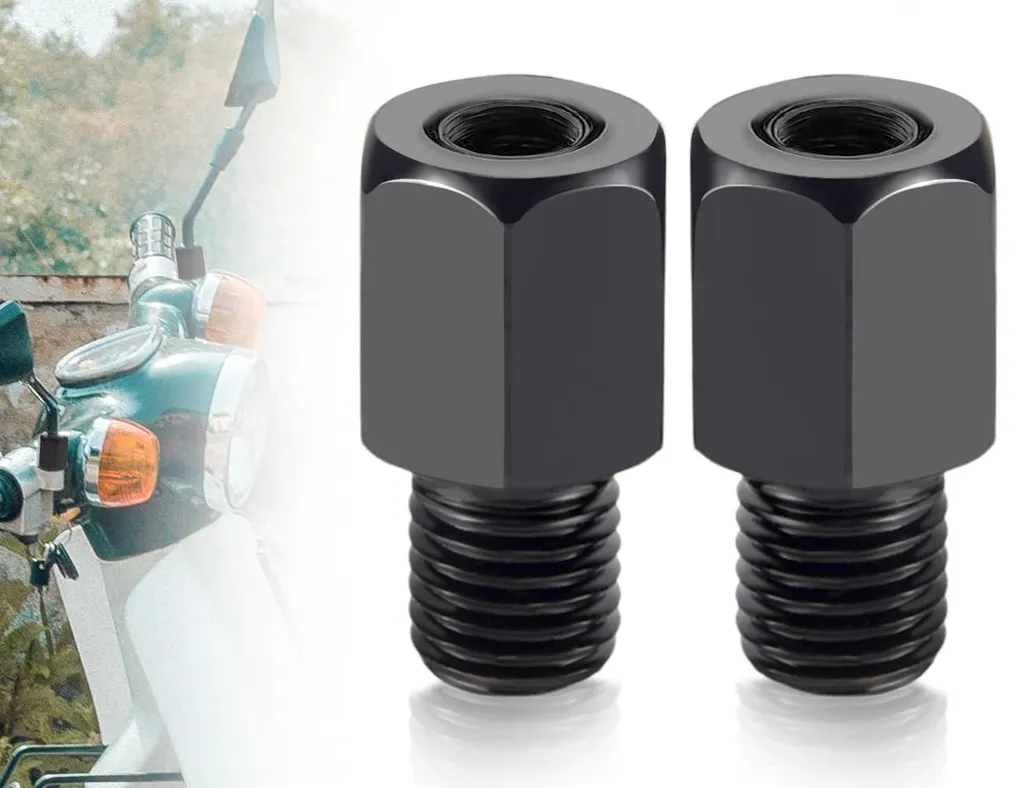 Adaptateur Rétroviseur M8 vers M10 Noir Résistant - Set de 2 Unités