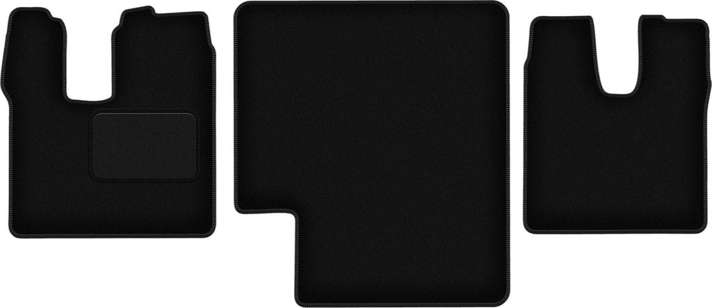 Schwarze Veloursmatten für: MAN TGL / TGM schmal, Schlafkabine 3-teilig (2005-)