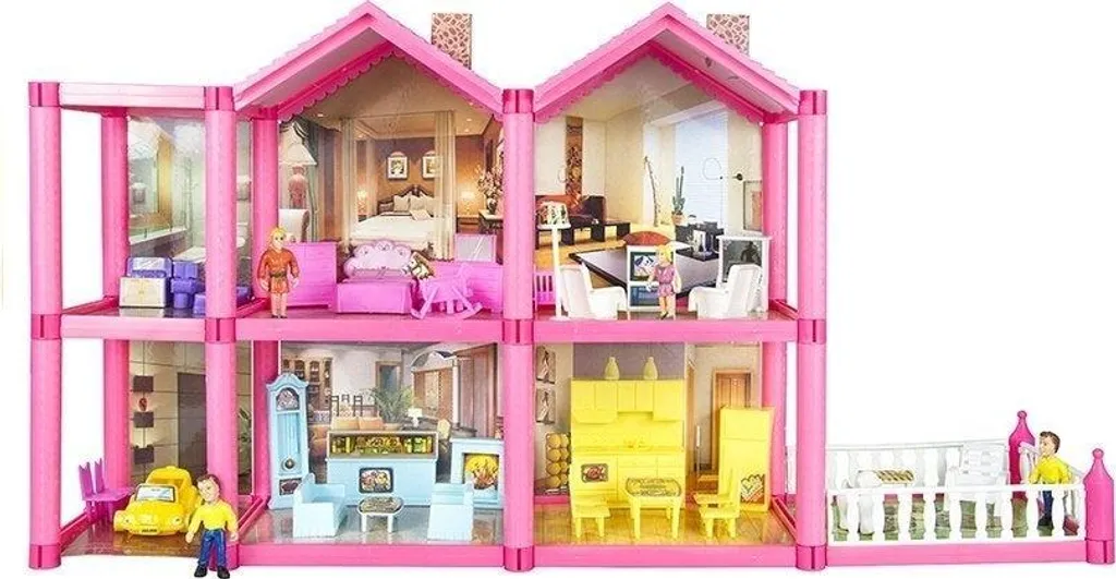 Maison de poupée 136 pièces à construire et décorer pour enfant dès 3 ans