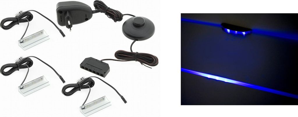 Furniture24 LED-Beleuchtung, blau, SOHO-Kollektion, für Wohnzimmer, 3x LED