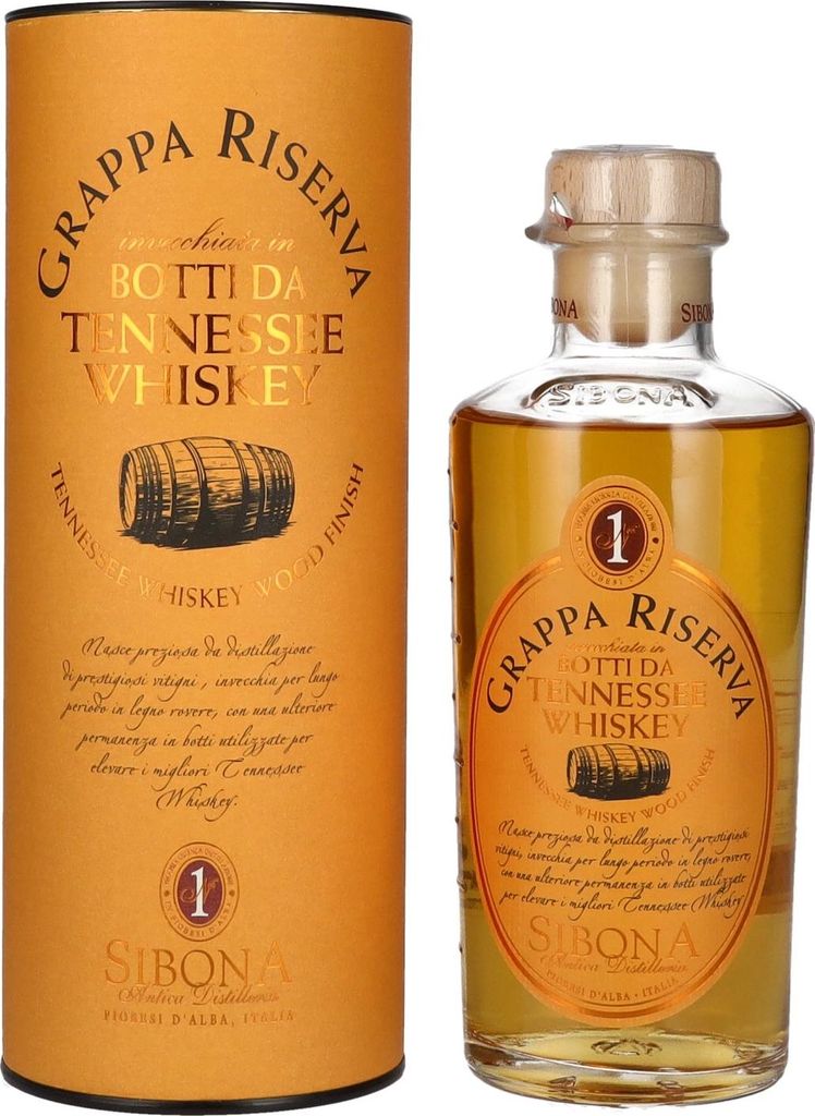 Sibona Grappa Riserva Botti da Tennesse Whiskey + Box 500ml Produktbild 