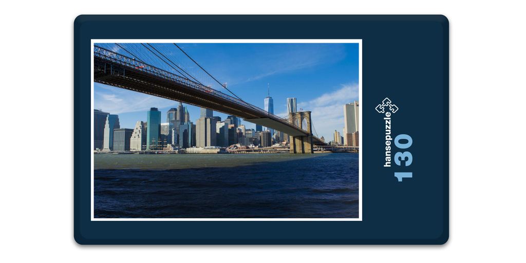 hansepuzzle 18120 - Manhattan Puzzle, 130 Teile, Gebäude, 28,7 x 20,0cm mit hochwertiger Aufbewahrung, Kartonbox und wiederverschließbarem Beutel