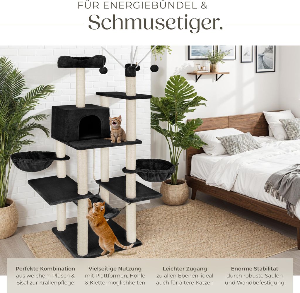 Kratzbaum Lilou 165 cm inklusive 4 Spielbällen, Kordel und Produktbild 3