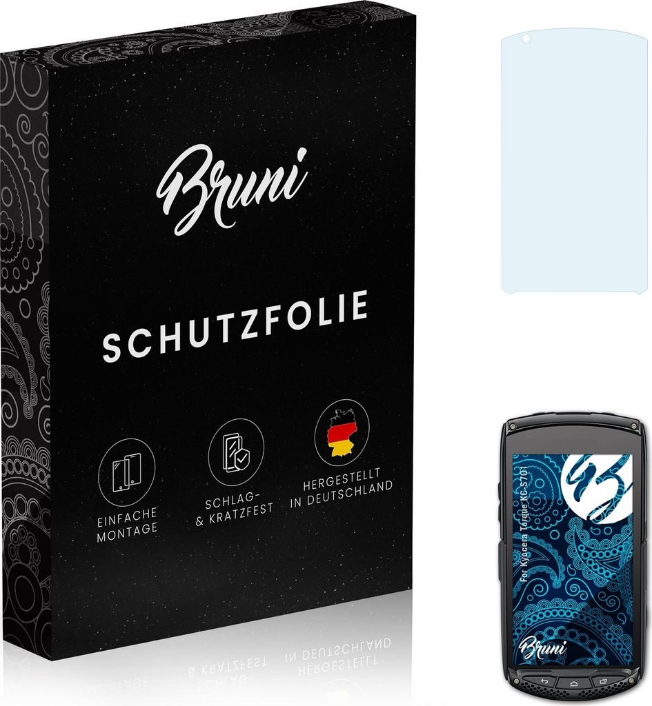Bruni Basics-Clear 2x Schutzfolie kompatibel mit Kyocera Torque KC-S701 Folie