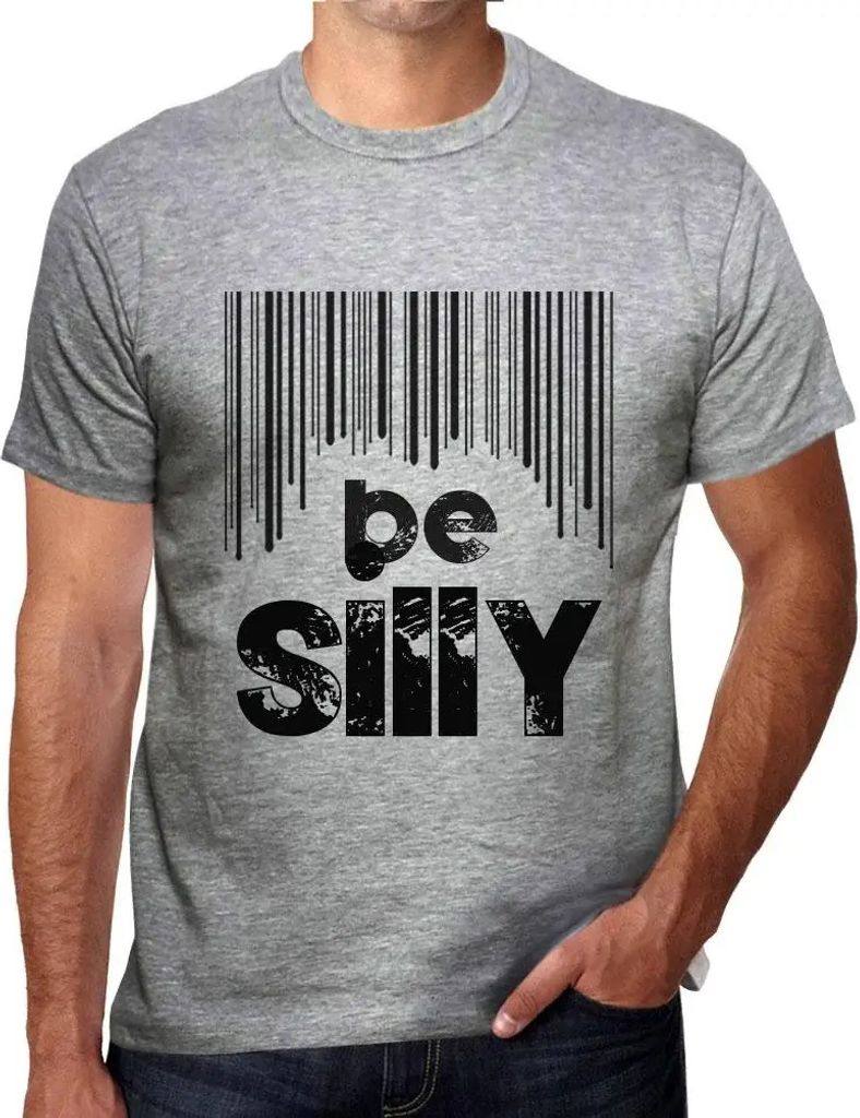 Herren Grafik T-Shirt Barcode ist dumm – Barcode Be Silly – Öko-Verantwortlich Vintage Jahrgang Kurzarm Lustige Druck Geburtstag Geschenk Mann