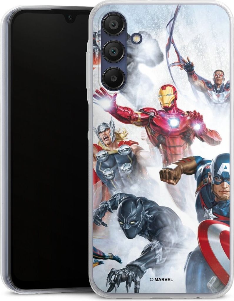 DeinDesign Slim Hülle für Samsung Galaxy A15 Silikon Case Ultra Dünn Handyhülle Offizielles Lizenzprodukt Marvel The Avengers