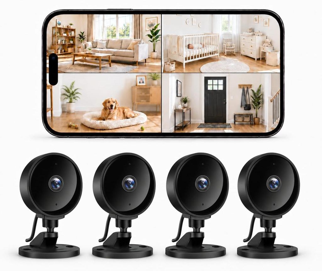 WOLFANG Überwachungskamera Innen 1080P, Mini Kamera WLAN Produktbild 