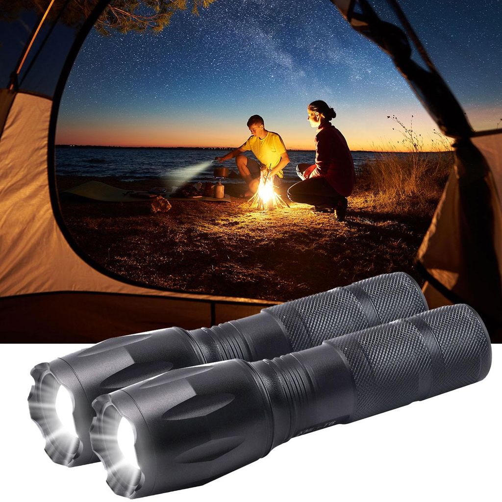 2er-Set Wiederaufladbare Cree LED-Taschenlampe 260 lm mit Produktbild 