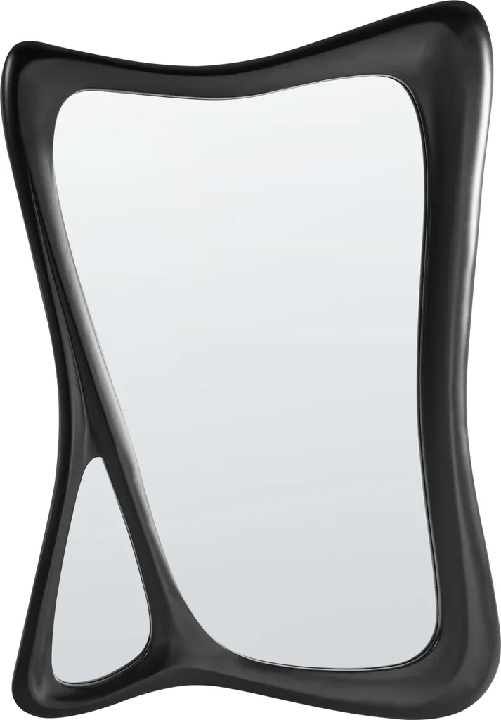 Miroir asymétrique cadre noir 70x100 cm style moderne en polyuréthane