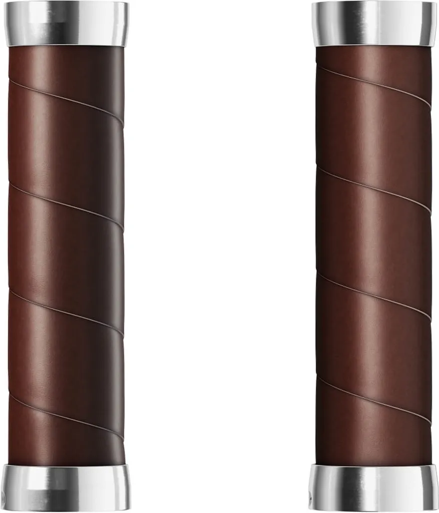 Poignées en cuir véritable marron 130mm fines pour un confort optimal