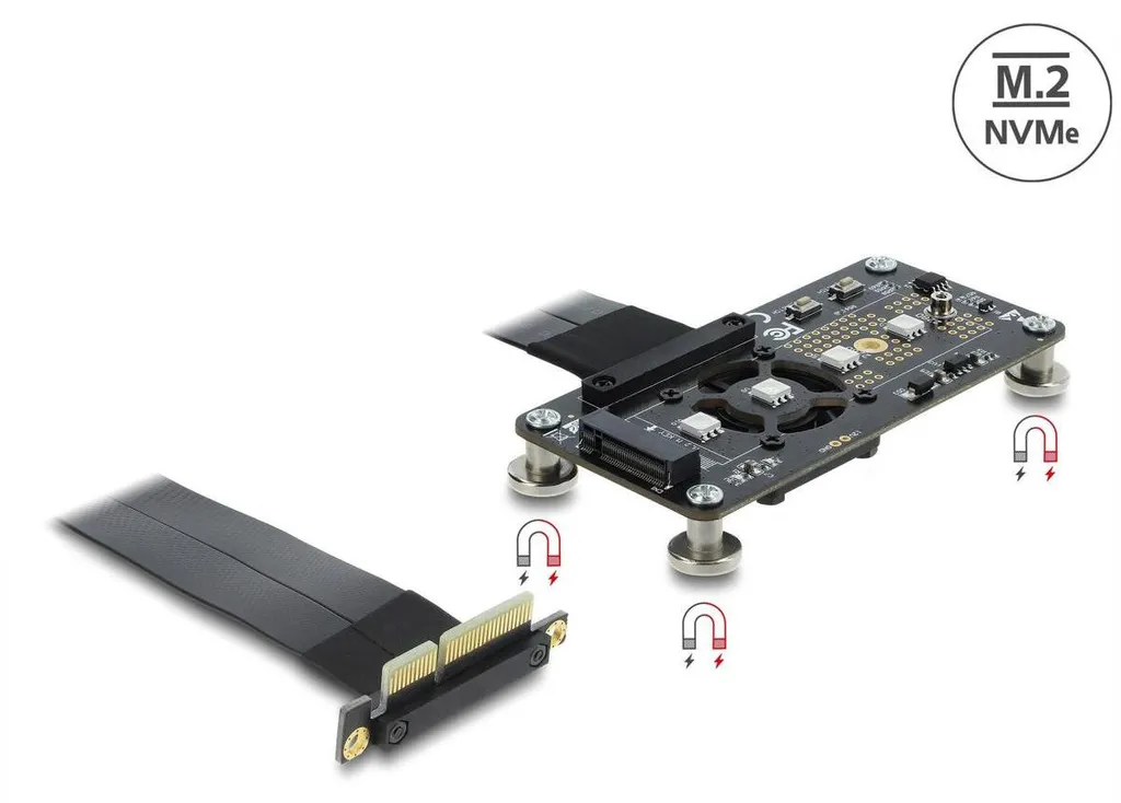 Convertisseur M.2 Key M vers PCIe 3.0 x4 Ultra Rapide - Extension 10cm