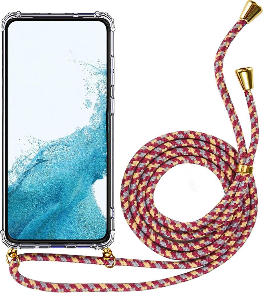 Handykette für iPhone XR Case zum umhängen Schutzhülle Kordel Handy Hülle, Halsband Camouflage Rot