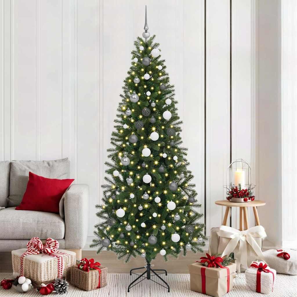 Möbel Künstlicher Weihnachtsbaum mit 300 LEDs Grün 210 cm PE und PVC - 8677313