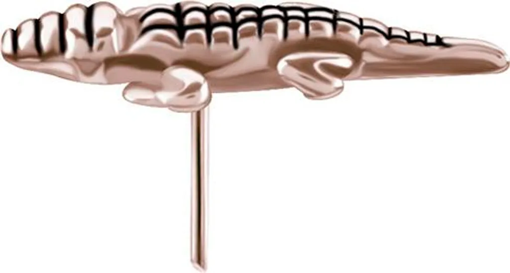 Bijou de piercing push-in motif crocodile en or rose modèle PI-032 élégant