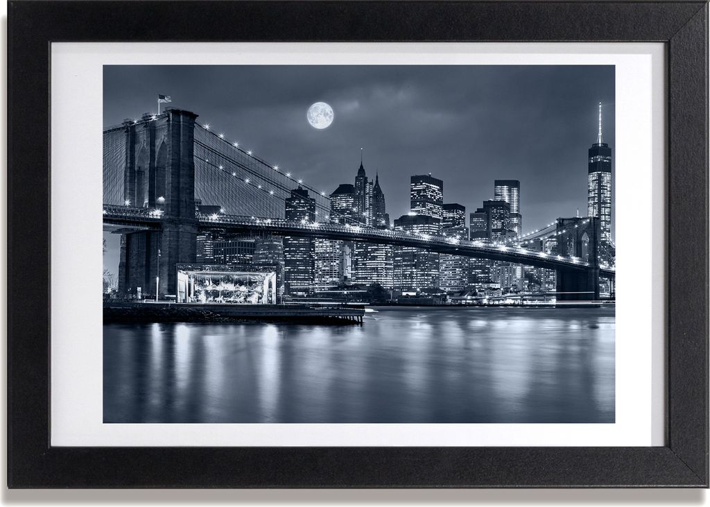 Bild 30x20 MDF-Rahmen, Wandkunst Manhattan New York City