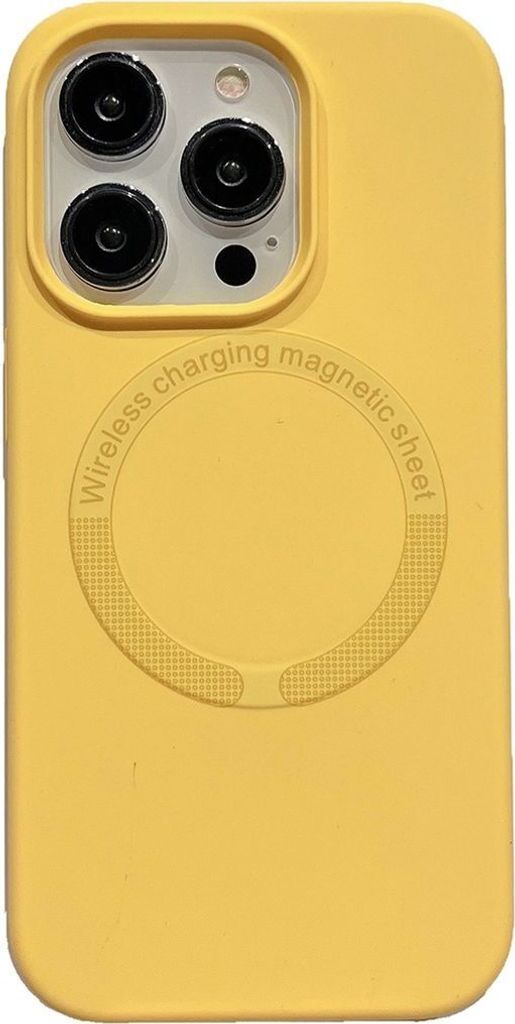 König Design Hülle kompatibel mit Apple iPhone 15 Pro Kunststoff Soft Handyhülle - Handy Case Gelb