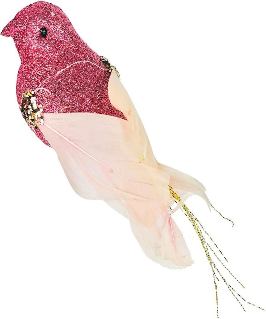 A decorative bird ornament.