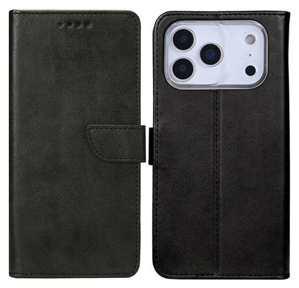 Flip Book Cover Tasche Case Schutz-Hülle passend für Apple iPhone 17 Pro Max – Handyhülle Klappcover Schwarz