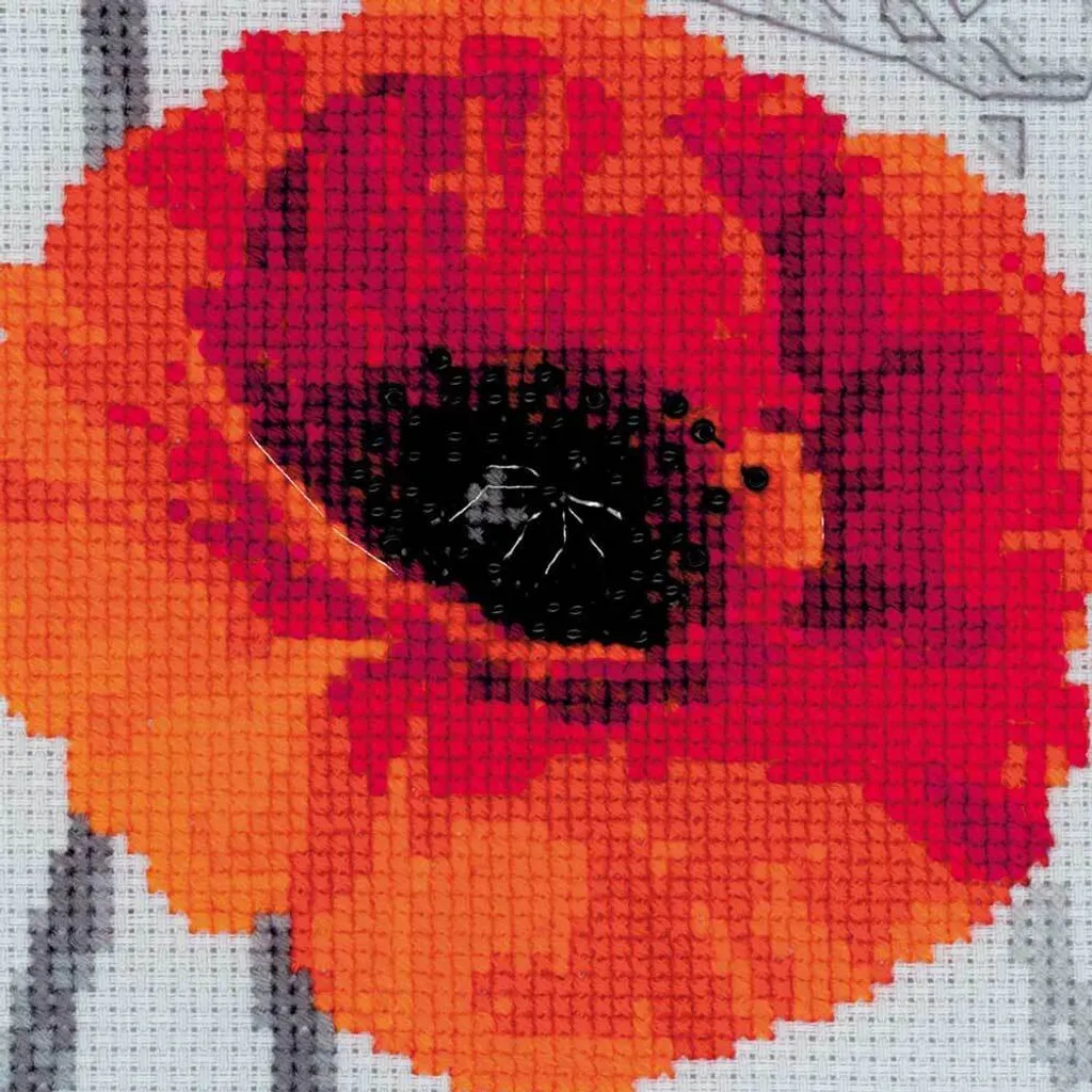 Kit de point de croix Riolis Coquelicots écarlates Broderie 100/032 - 4