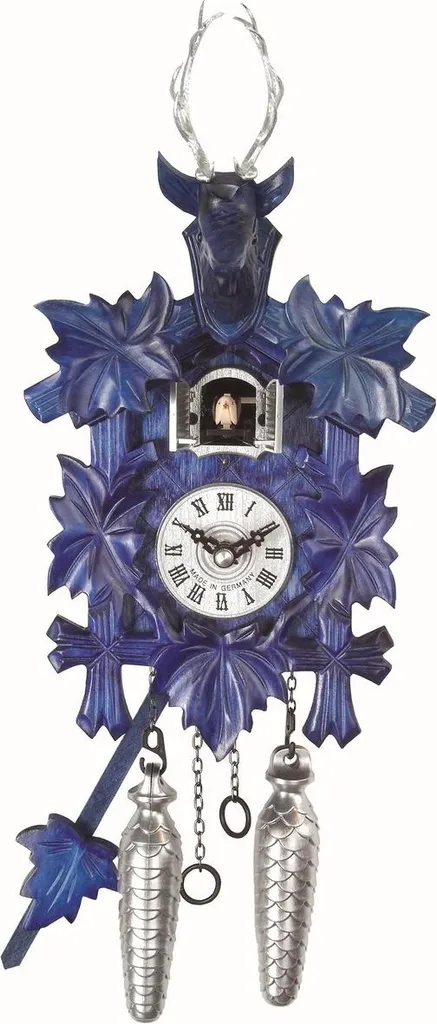 Horloge Coucou Design Traditionnel pour Salon en Bois de Noyer 30 cm