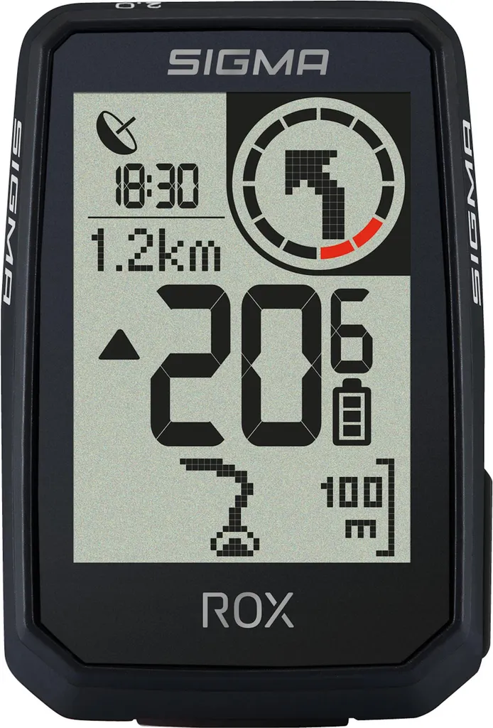 Ordinateur de vélo GPS Sigma ROX 2.0 noir avec écran 2 pouces