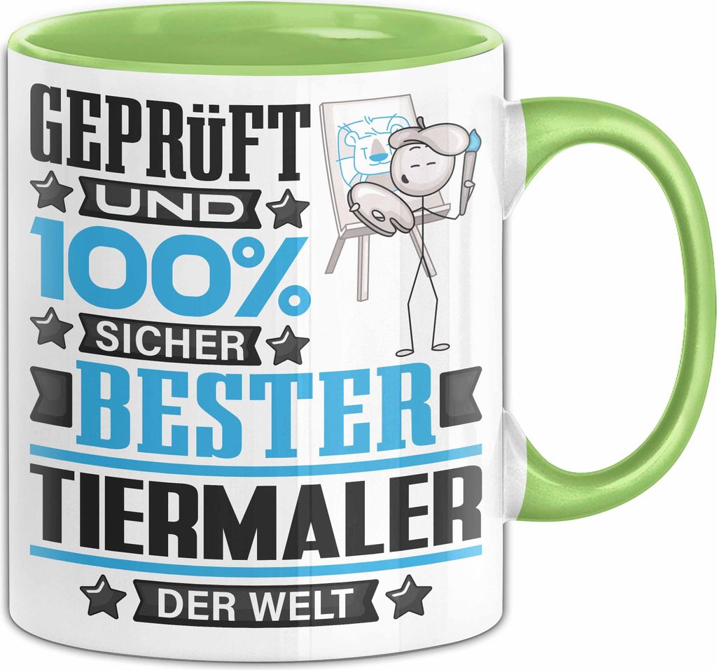Tiermaler Geschenk Lustiger Spruch für Tiermaler Geschenkidee Bester Tiermaler Der Welt (Grün)