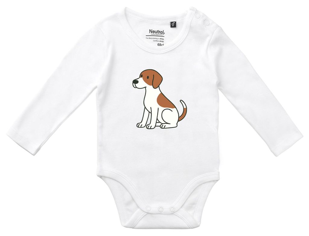 Huuraa Baby Body Pointer Comic Pointy 68 White Baumwolle Fairtrade Langarmbody Geschenkidee