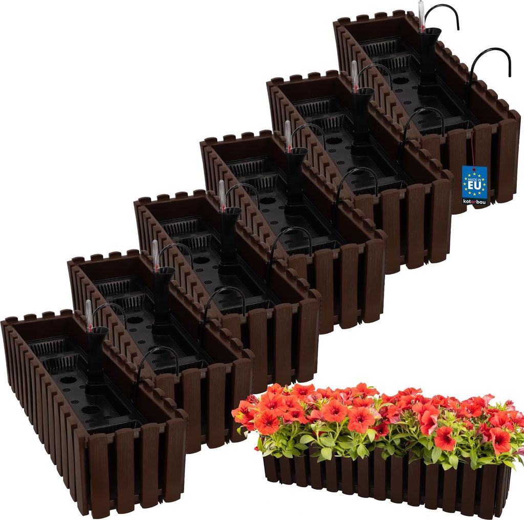 KOTARBAU® 6er Set Blumenkasten Balkon Blumentopf Produktbild 
