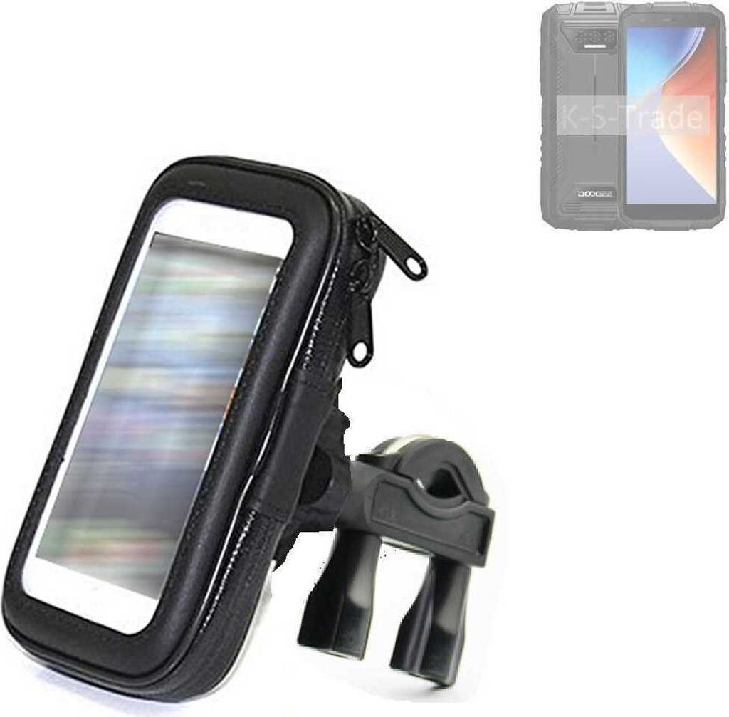 K-S-Trade Fahrrad-Halterung kompatibel mit Doogee S41 Max Handy-Halterung Halter Lenkstange Fahrradhalterung Motorrad Bike Mount Wasserabweisend