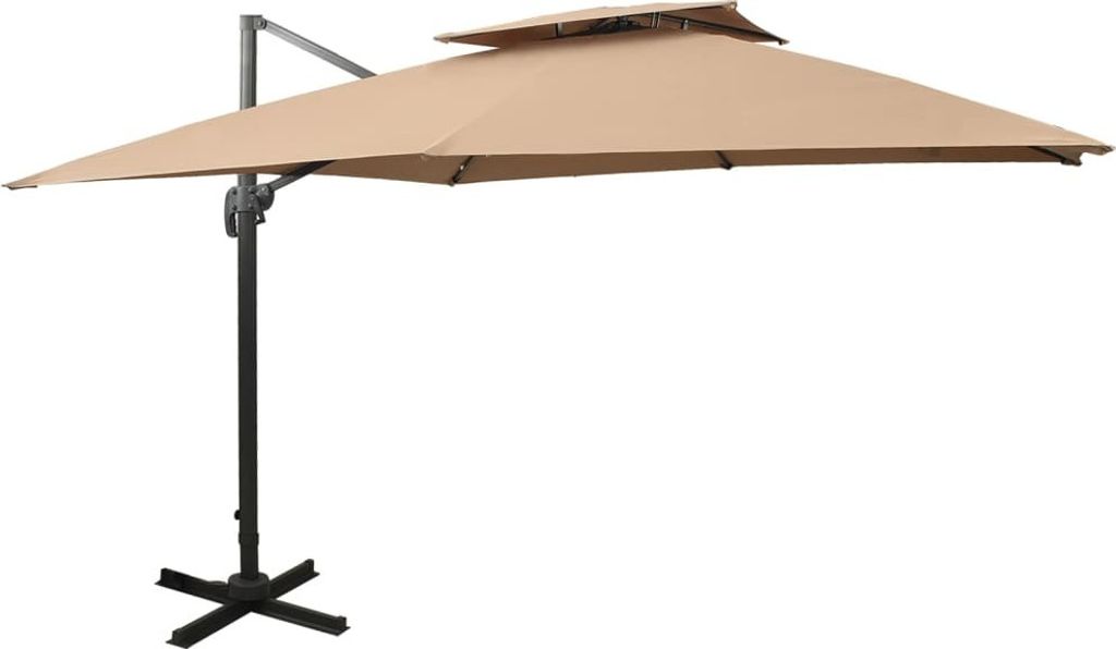 The Living Store Ampelschirm mit Lüftung 300x300 cm Taupe