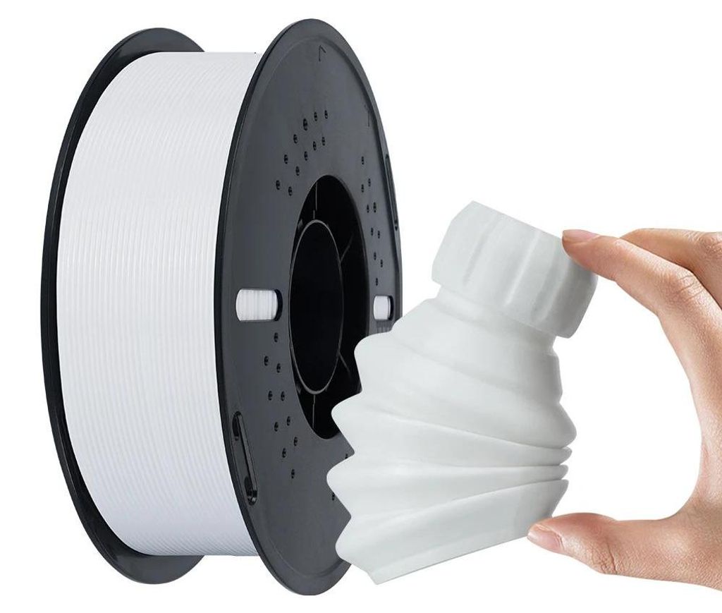 3D-Drucker Filament - Carbonfaser - 1 kg Spule - Verstopfungsfrei - Glatter Druck - Weiß