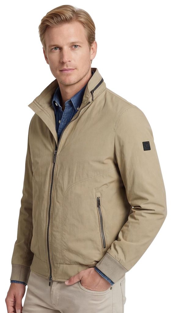 Sommerjacke beige Bugatti abnehmbare Kapuze gefüttert