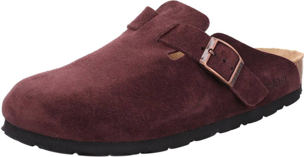 Rohde Damen Clog Pantolette aus Velourleder mit Tieffußbett Alba 6071, Größe:42 EU, Farbe:Violett
