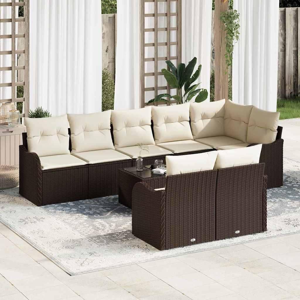 Maison Exclusive - Gartensofa-set Braun Poly-Rattan
