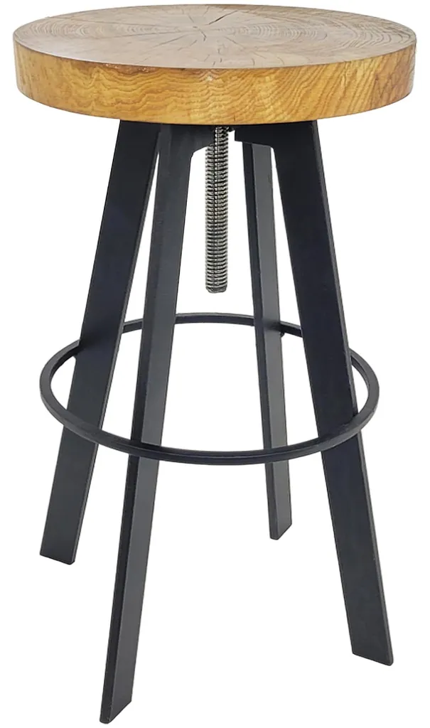 Tabouret robuste réglable en hauteur avec pieds en acier renforcé Gris