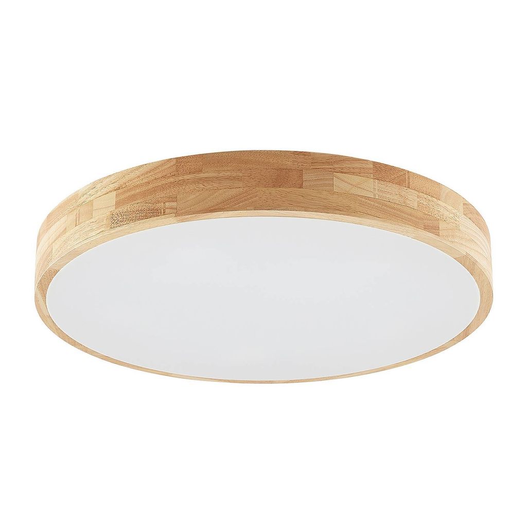 Lindby Deckenlampe Tanju, Ø60 cm, 5-flg., Kautschukholz, Produktbild 