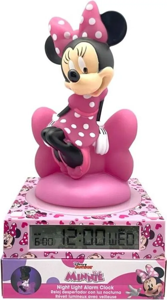 KIDS EUROSWAN Minnie 3D luce notturna con sveglia 86536