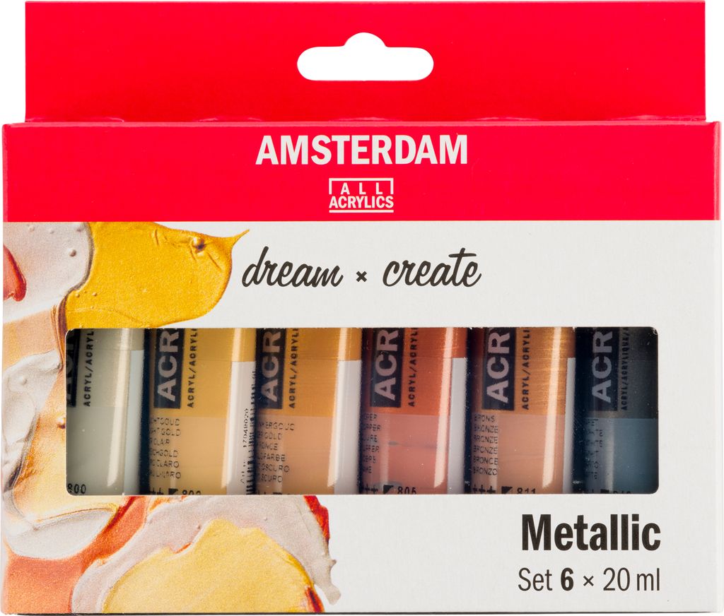 ROYAL TALENS Acrylfarbe AMSTERDAM Metallic 6 x 20 ml
