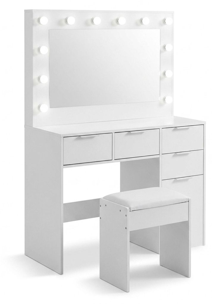 Tavolino da trucco Relaxdays, con specchio a LED e Immagine del prodotto  Immagine generata dall'IA
