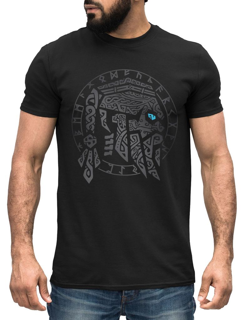 Maglietta Uomo Neverless The North Vichingo | Mitologia Nordica Odin Ragnar | Nero XXXXXL