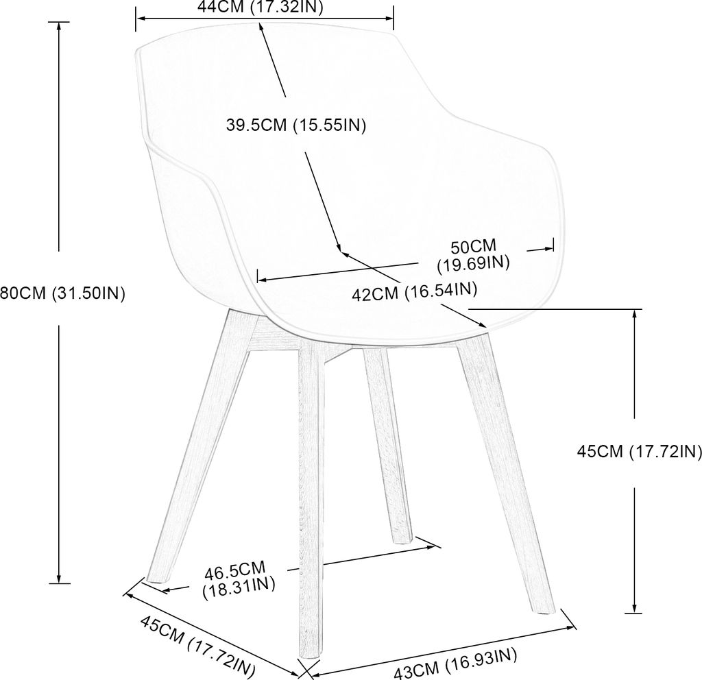 HJ_WeDoo 4er Skandinavisch Wohnzimmerstuhl Modern Produktbild 7