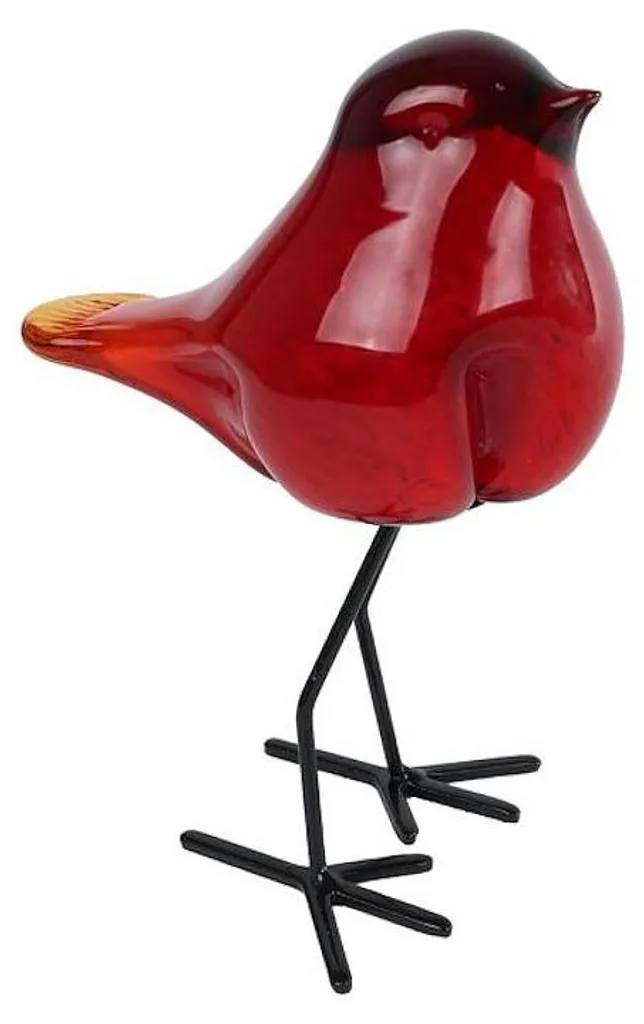 Lot de 2 sculptures oiseaux sur pieds 11,5x8,5x15,5cm déco intérieur