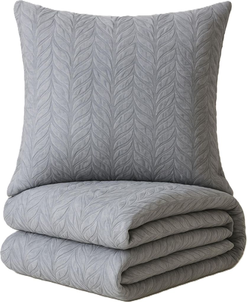 Winter Bettwäsche Prägemuster Blumen geblümt Damast Teddy Plüsch Nicki Kuschelig Flauschig Warme Weiche Flanell Cashmere Touch, Größe:135x200...