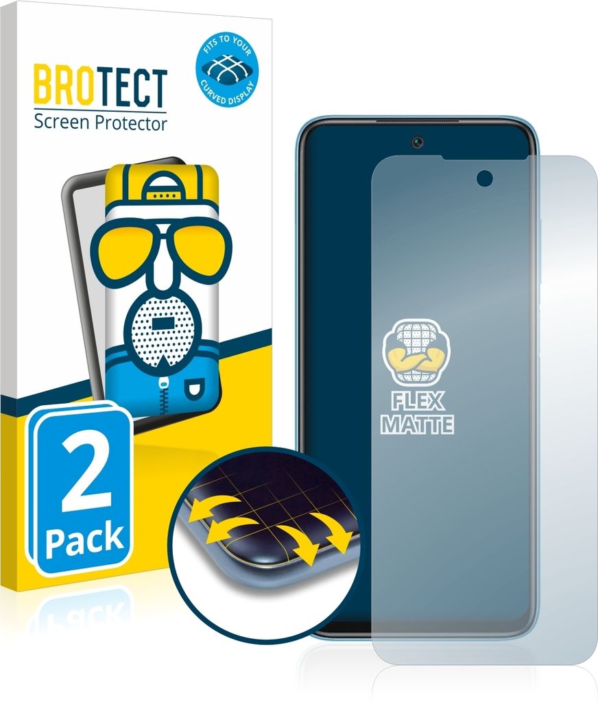 2x BROTECT Fullscreen Schutzfolie für Xiaomi Redmi 10 (2022) Displayschutz Folie Fullcover Matt Entspiegelungsfolie